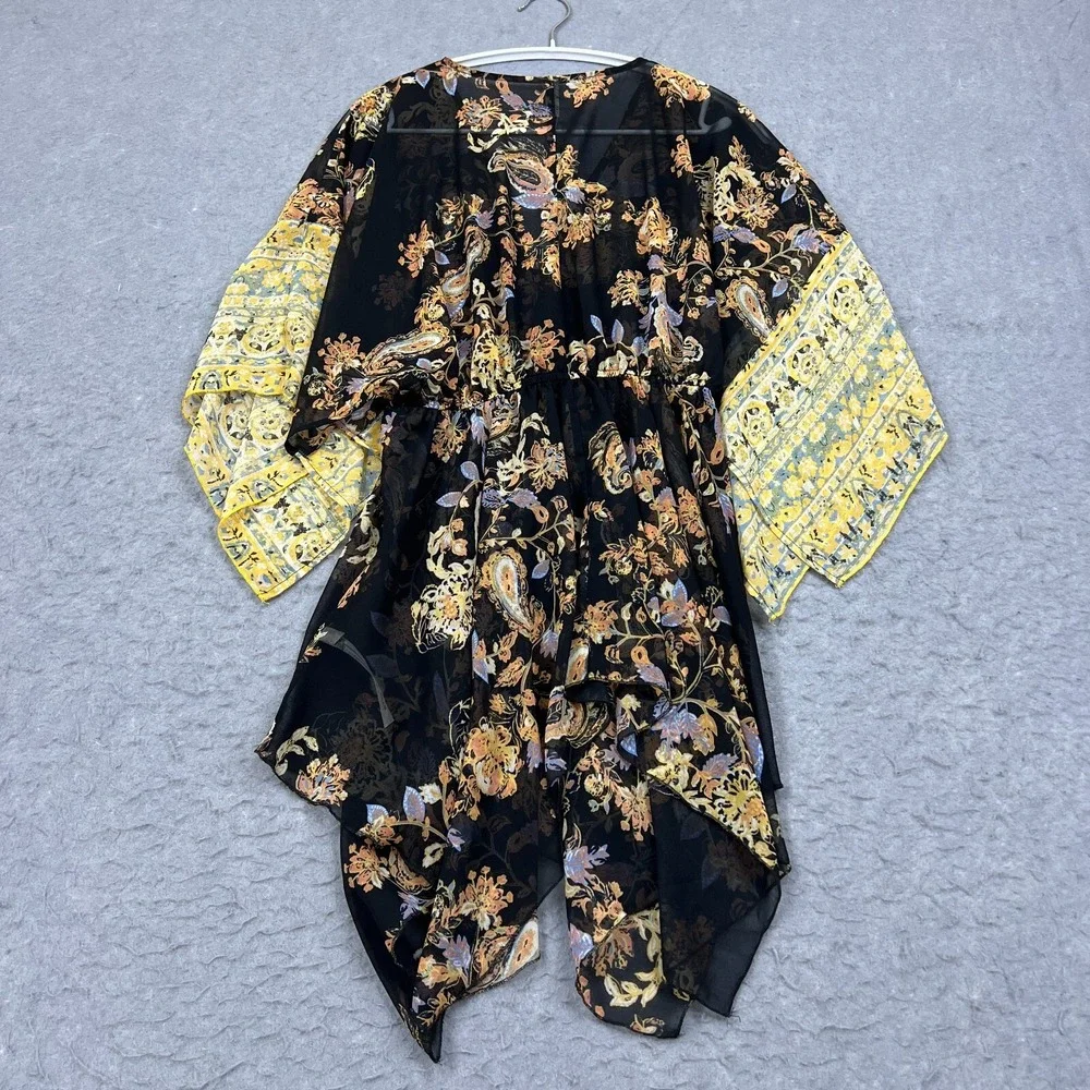 Free People Cardigan Women's XS Dream State Set Black Combo Floral Lightweight**